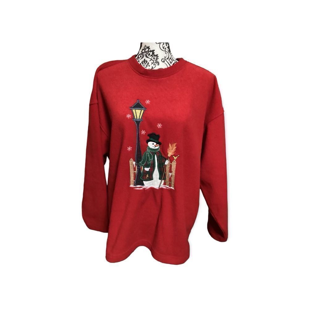 Vintage Diport USA Snowman Fleece Christmas Top Size: M